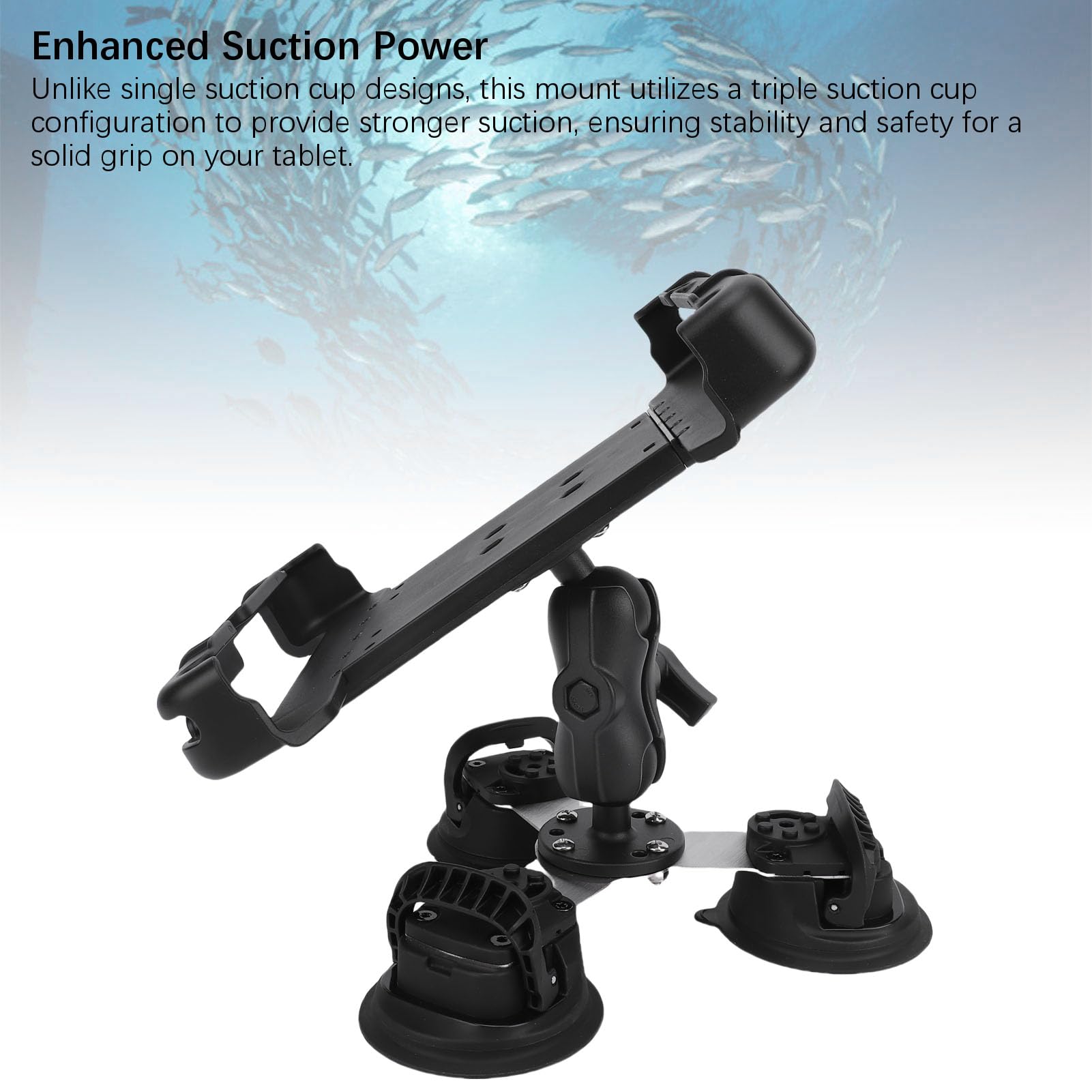 Triple Suction Cup Base Tablet Mount Easy Installation and Versatile