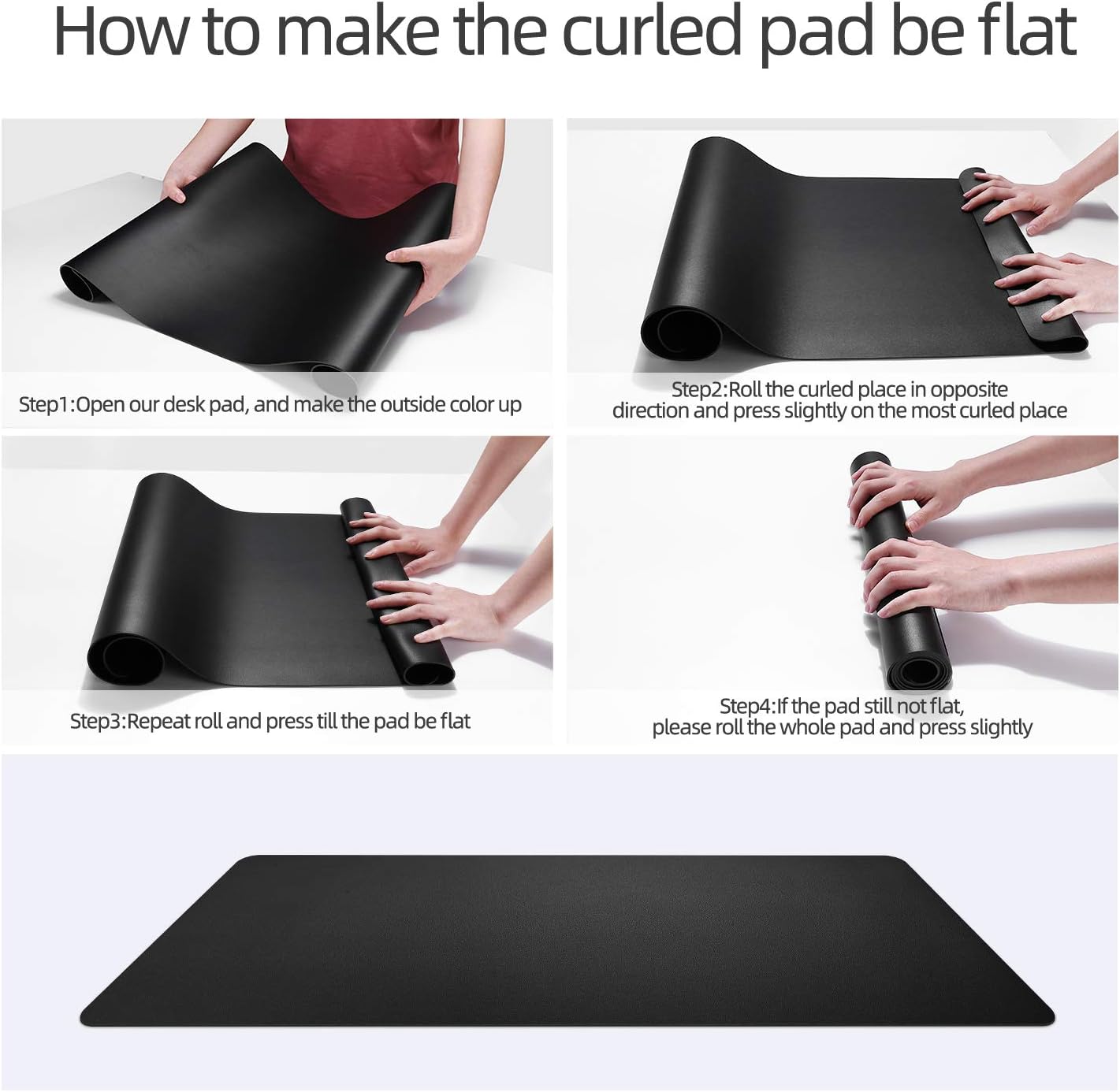 YSAGi Office Desk Pad, Desk Mat, 23.6" x 13.7" Ultra Thin Waterproof PU Leather Desk Blotter, Laptop Leather Desk Pad Protector for Keyboard and Mouse, Dual-Sided Desk Writing Pad for Office(Black)