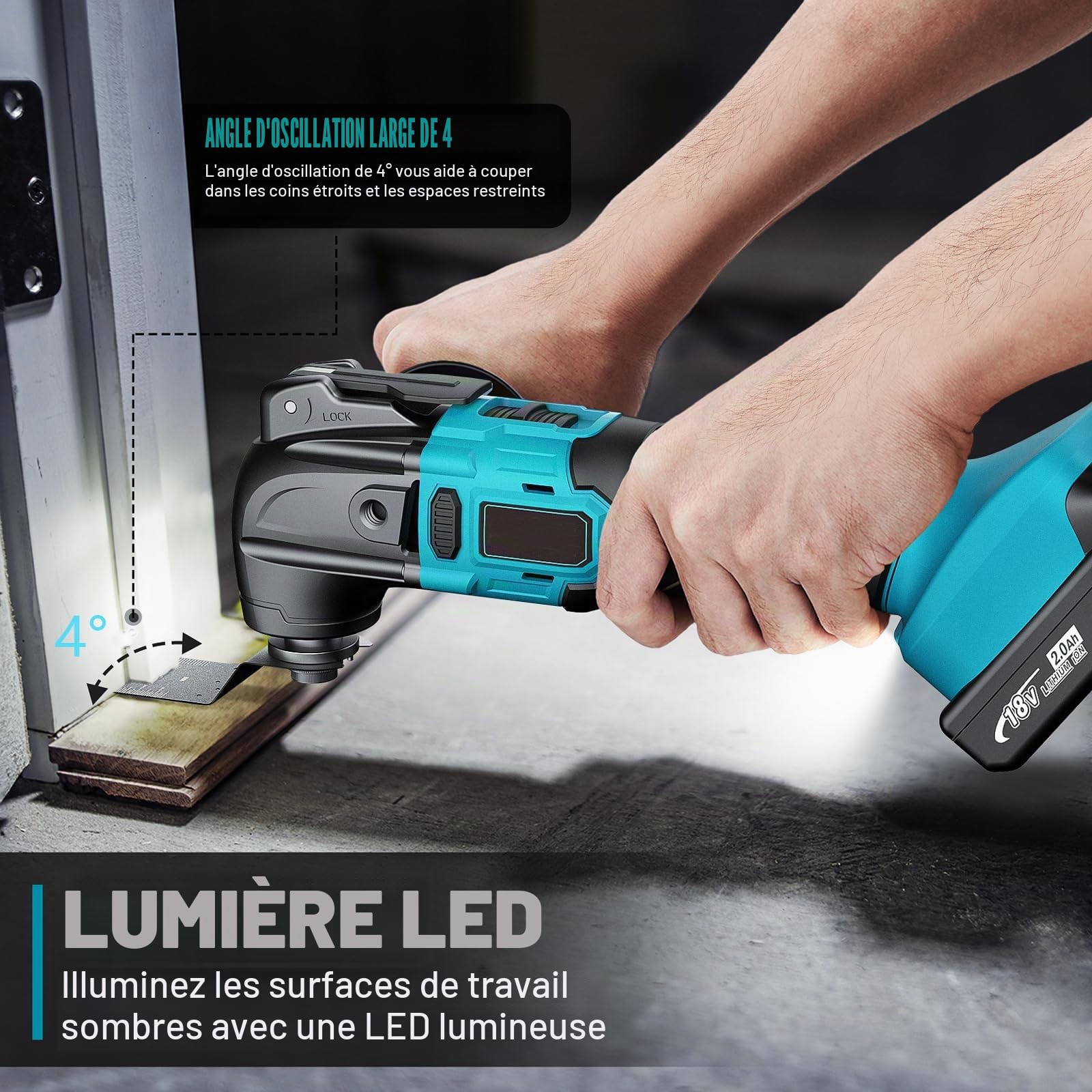 Outil Multifonction Oscillant Compatible avec Makita 18V Batterie