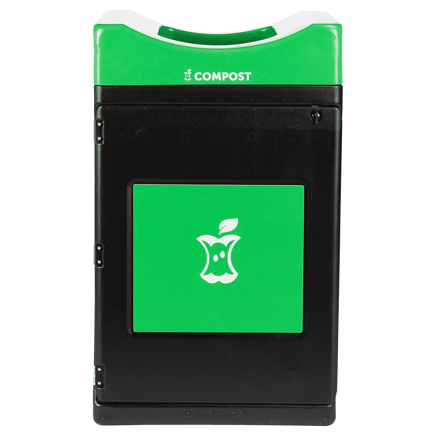 Avante™ Series Made in The USA, Black Compost Container, 55-Gallon Square, Green Compost Panel, Green Lid, Open Top