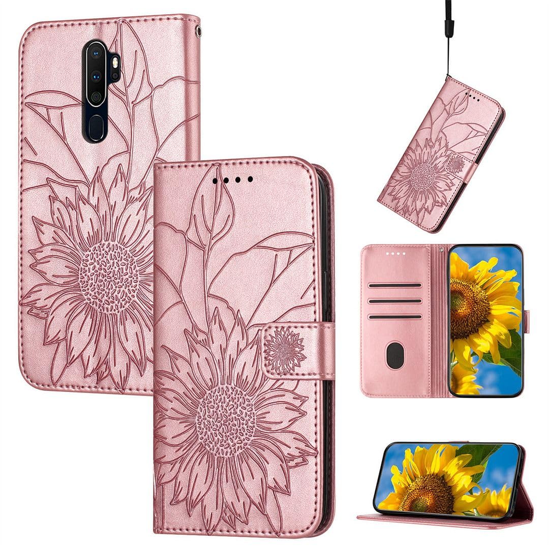 Saturcase - Custodia protettiva per Oppo A9 2020/A5 2020, in pelle PU, con chiusura magnetica, con scomparti per carte di credito, per Oppo A9 2020/A5 2020 (DH-2