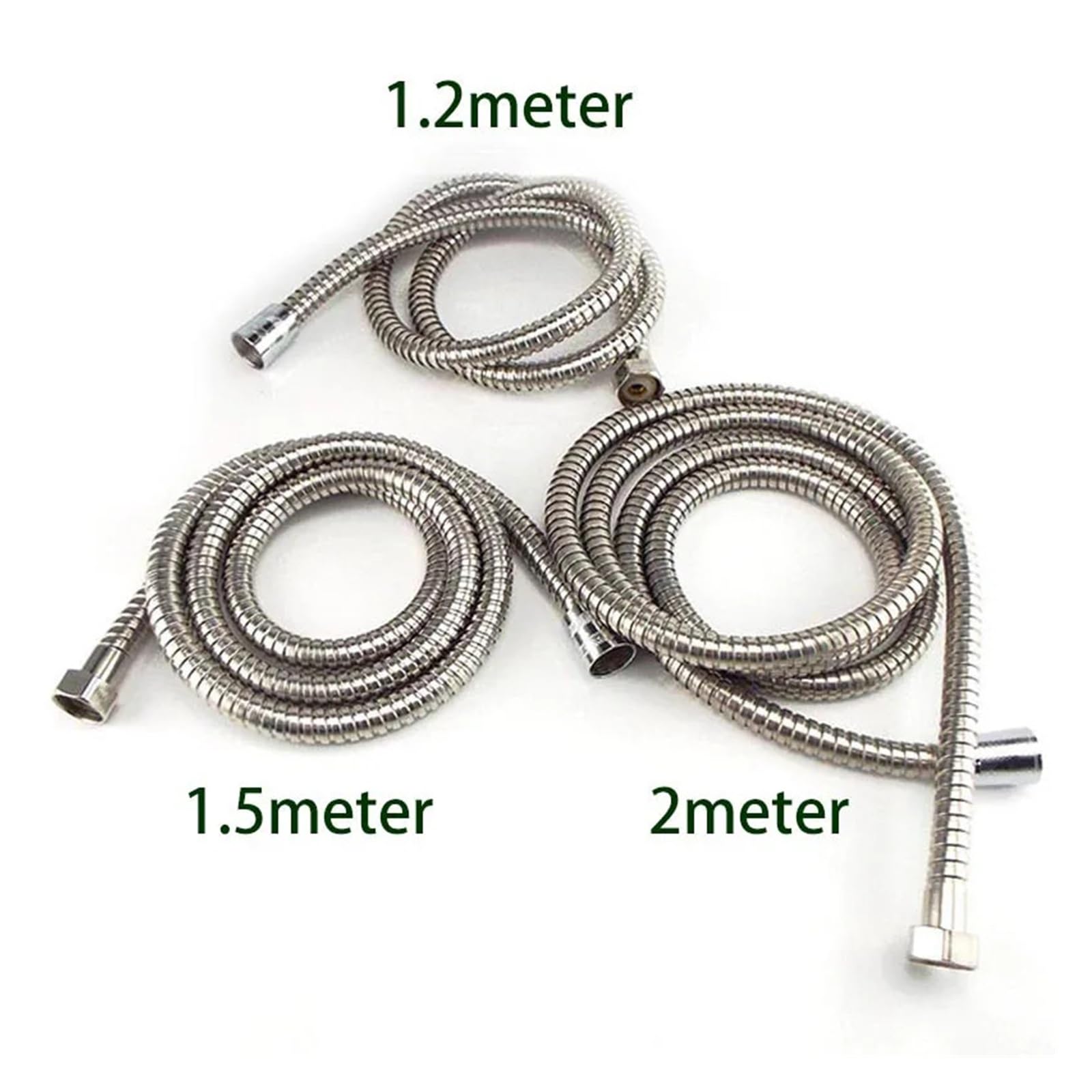 Manguera de ducha de acero inoxidable de 1,2 m, 1,5 m, 2 m, flexible de alta presión, antifugas y a prueba de óxido, ajuste universal para fontanería de baño y cocina