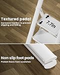 SOLADDER 4 Step Ladder with Handrails, Anti-Slip and Foldable Step Stool with Widen Pedals, Portable Stepladders for Home, Kitchen and Indoor, Space Saving, 300 lbs Capacity, White