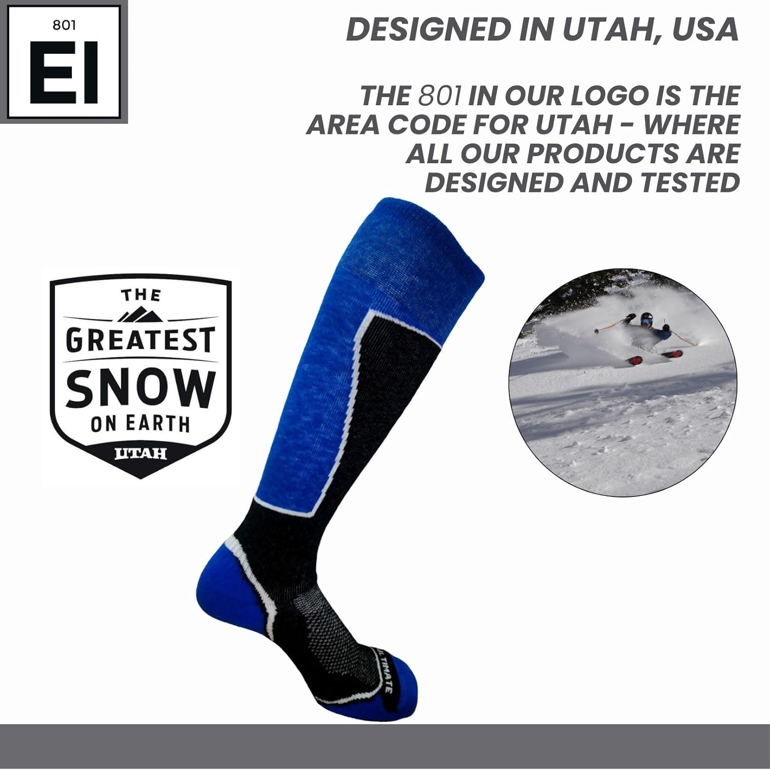 Mens Midweight Merino Wool Ski Snowboard Warm Socks - Image 4