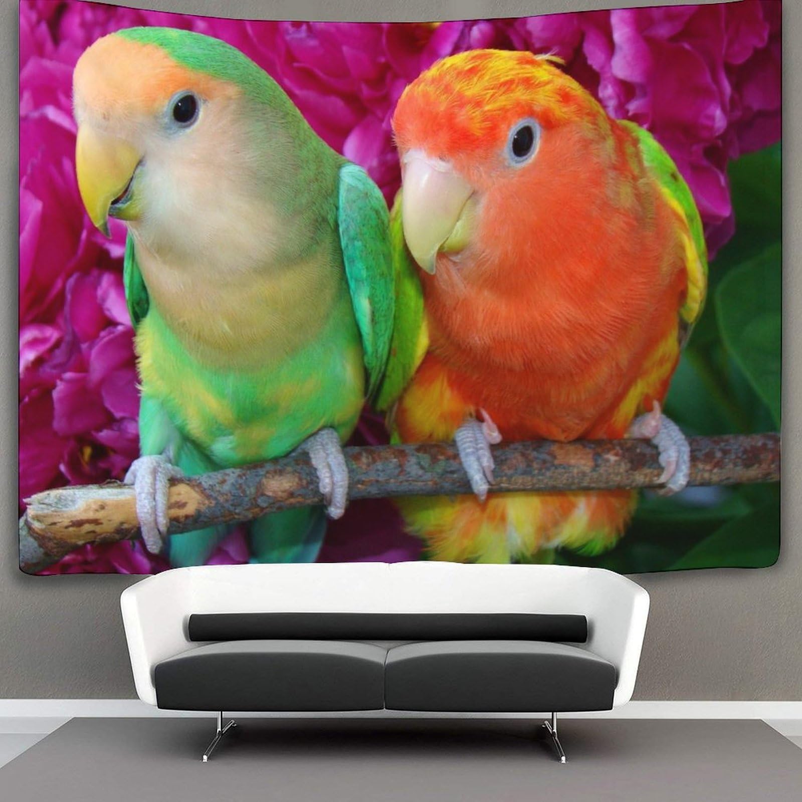 kaiyun Lovebirds Decor Tapestry,Animal Wall Art Tapestries Wall Hangings for Living Room Bedroom Dorm 150cmx200cm