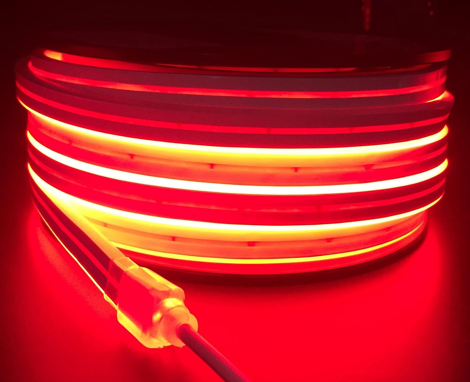 DC12V Red Silicone LED Neon Rope Light, Waterproof for Indoor & Outdoor Decoration DIY Signboard, 16.4FT/5Meters