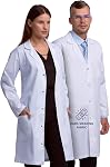 Lab Coat Unisex Lab Coat for Men and Women, 40 Inch White Medical Coat, Relaxed Fit, 3 Pockets, Professional Uniform