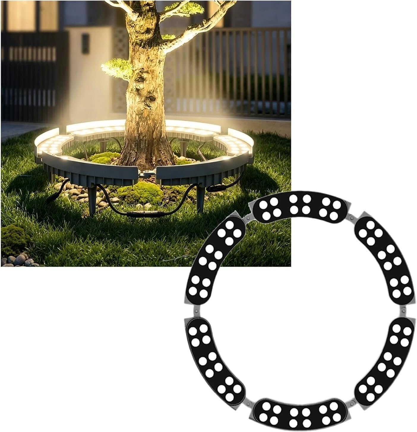 k3Mq9Rw Solar Tree Lights Low-voltage Landscape Tree Ring Lights, Suitable For Gardens, Courtyards, And Palm Trees(6 Packs)