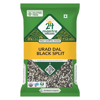 24 Mantra Organic Unpolished Urad Dal Black Split/Black Gram split/Minapa pappu/Kali dal - 500gms | Pack of 1 | 100% Org