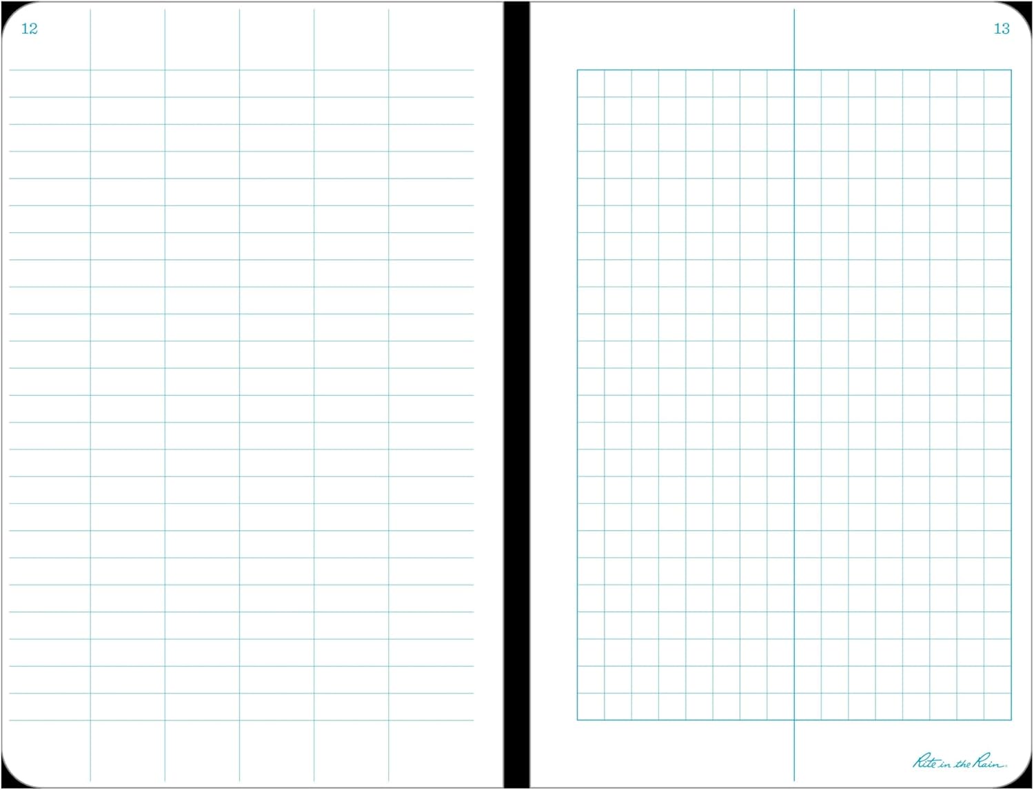 Rite in the Rain Weatherproof Hard Cover Notebook, 4.75" x 7.5", Yellow Cover, Field Pattern (No. 350F-X) - Image 4