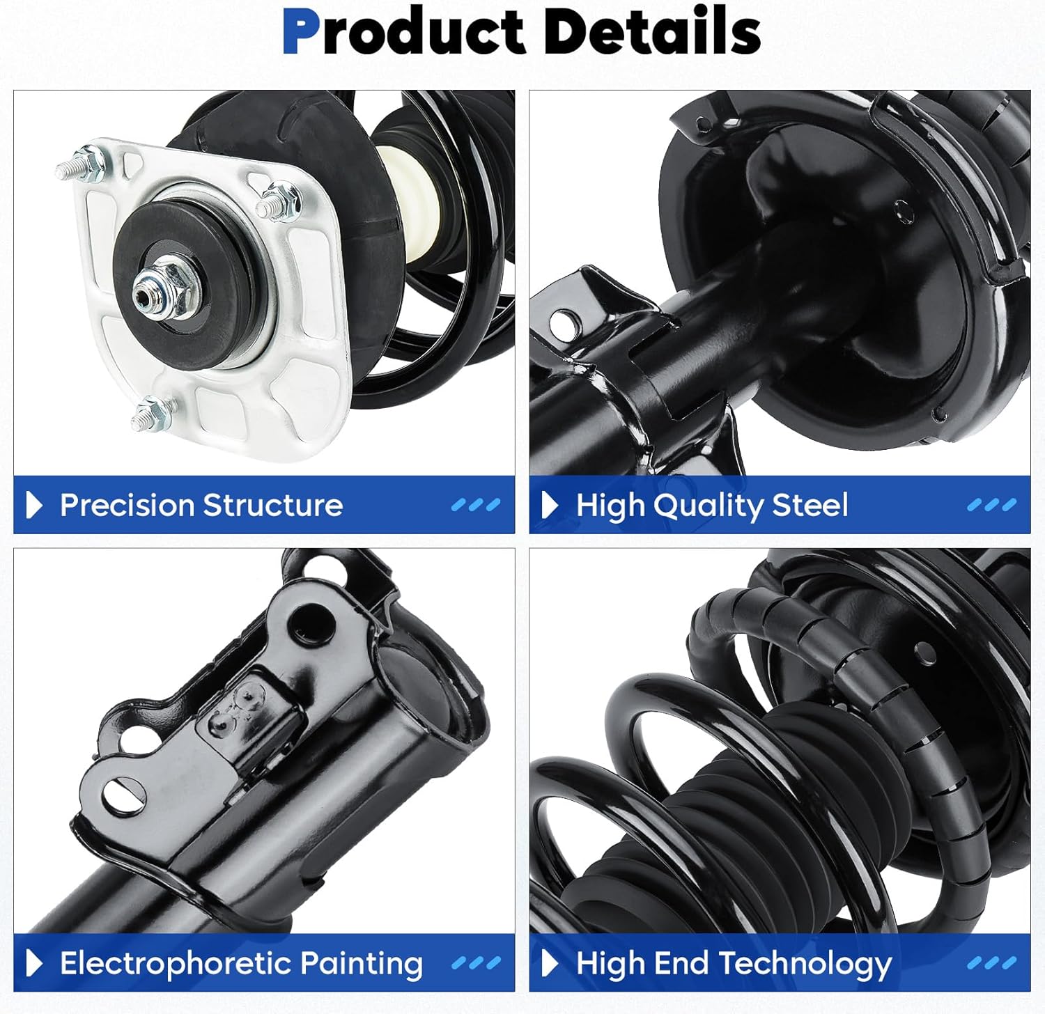 Front Complete Struts Assembly Shock Absorber w/Coil Spring Compatible with 2003-2013 Volvo XC90 (Excludes Electronic Suspension), Replace for 11485 11486（Set of 2）