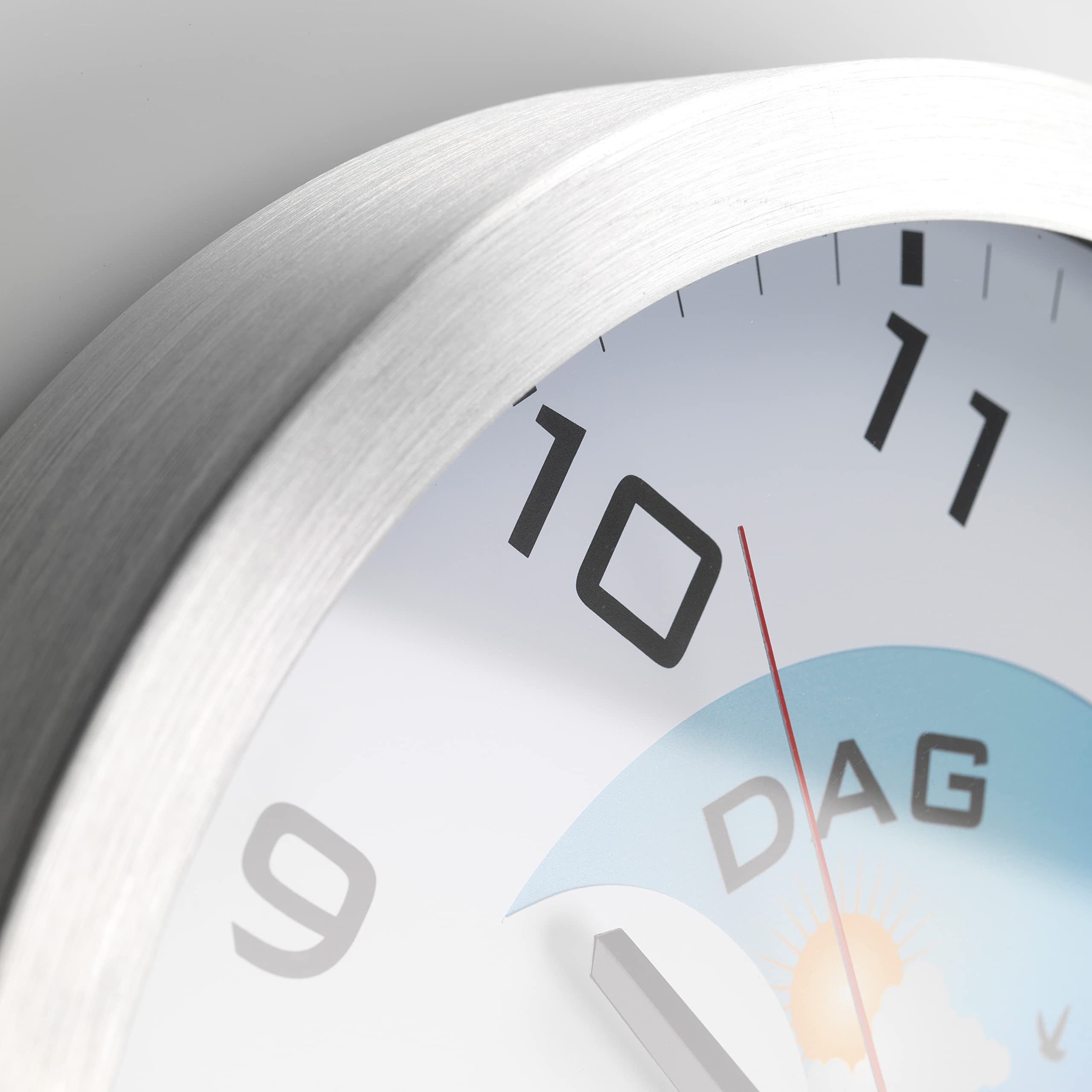 Fysic FK150 Analoge Seniorenuhr - Demenz Uhr - Uhr für Senioren - Uhrzeit und Tagesabschnitt - Silber