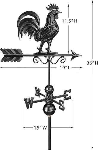 Miniatura 8 de Bantam Rooster Weathervane 1975K - Acabado negro por Good Directions