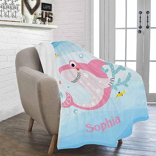 Miniatura 146 de Artsadd Personalized Baby Blanket for Boys Girls with Name, Custom Baby Name Blanket with Unicorn Pattern Customized Name Receiving Swaddle Throw