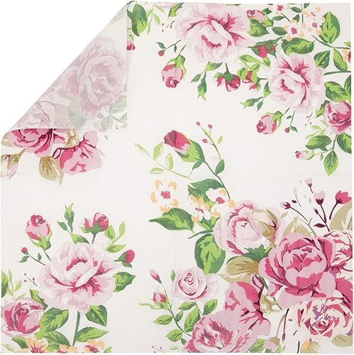 Miniatura 6 de 144 piezas de suministros de fiesta de té floral de estilo vintage con platos de papel de flores rosas, servilletas, tazas y cubiertos, juego