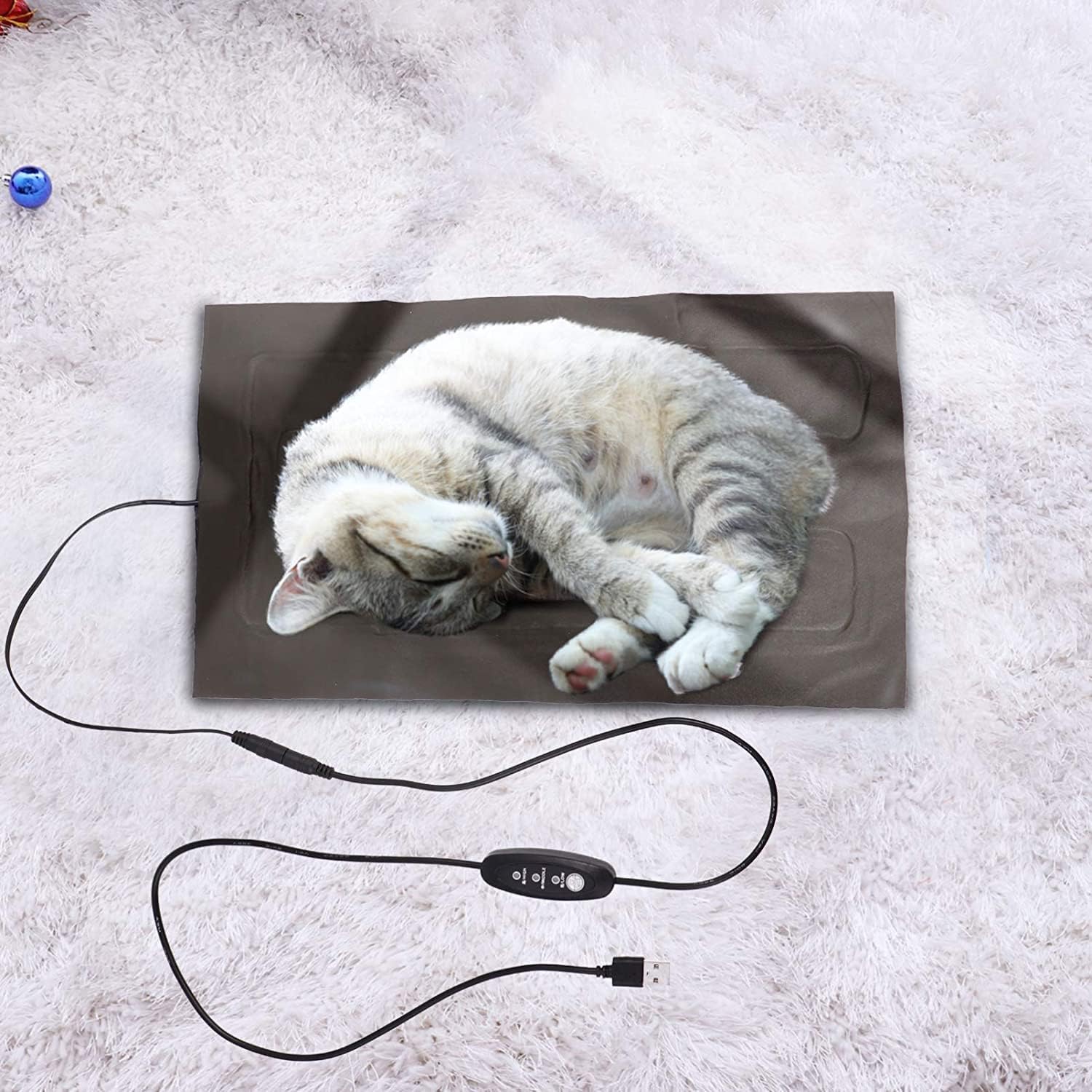 Reptile Heat Mat Ser of 2 5V USB Carbon Pet Heating Tool Reptile Pet Heated Pad Pet Heating Device Fiber Heating Pad (Color : Black, Size : 19X34CMx2pcs)