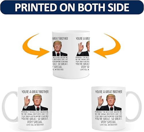 Miniatura 6 de Aurahouse Taza con texto en inglés "You're A Great Brother", regalos de cumpleaños para hermano, Navidad, Día del Padre para hermanos adultos,