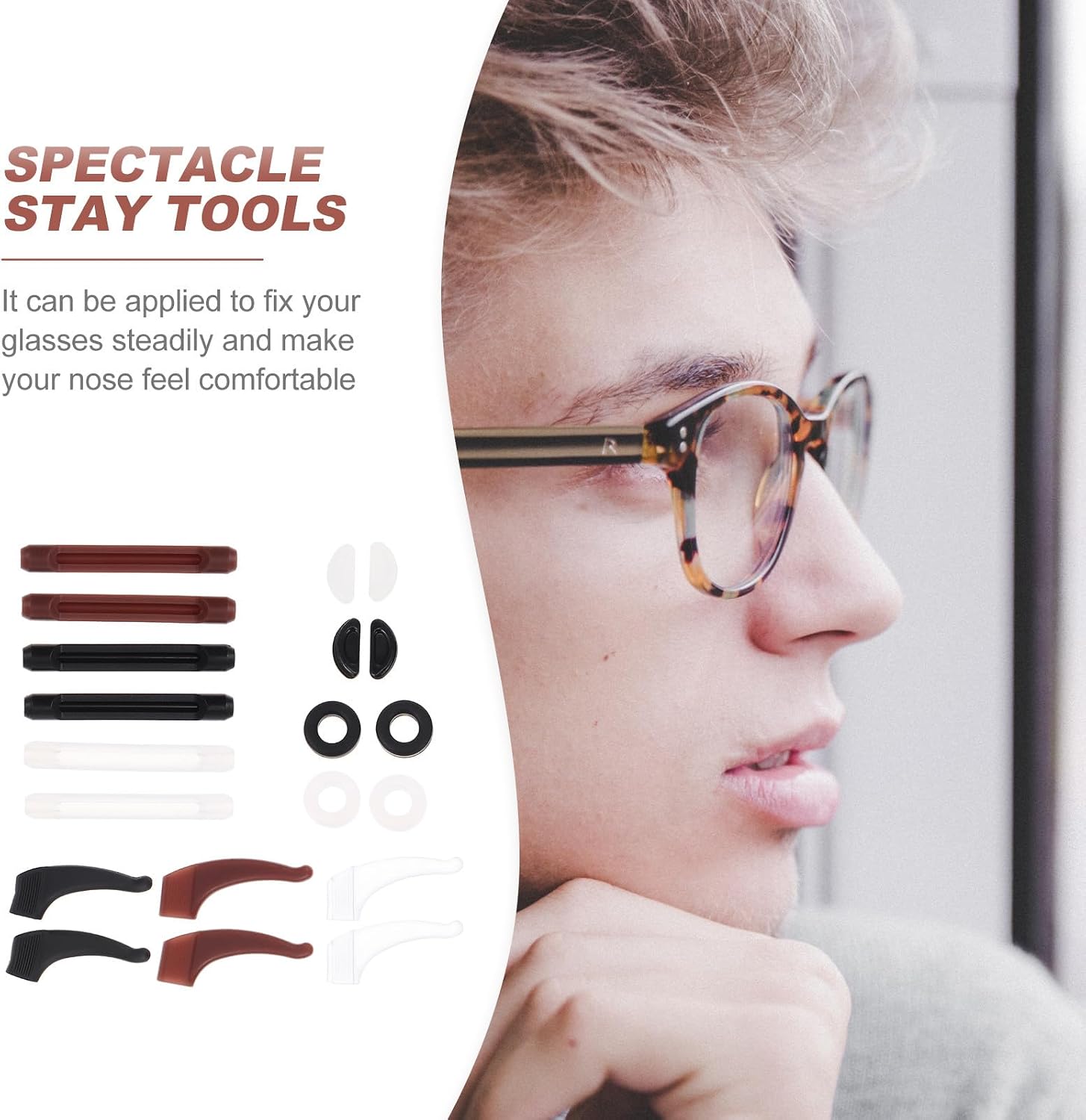 Silicone Adjustable Eyewear Strap Ear Hook Non-slip Glasses Grips Set for Sunglasses and Eyeglasses Safety Retainer Accessories for Daily Use