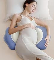 Vista 1 de Almohadas de embarazo para dormir, almohada de espuma viscoelástica para maternidad con soporte para la espalda, el vientre y las caderas, almohada