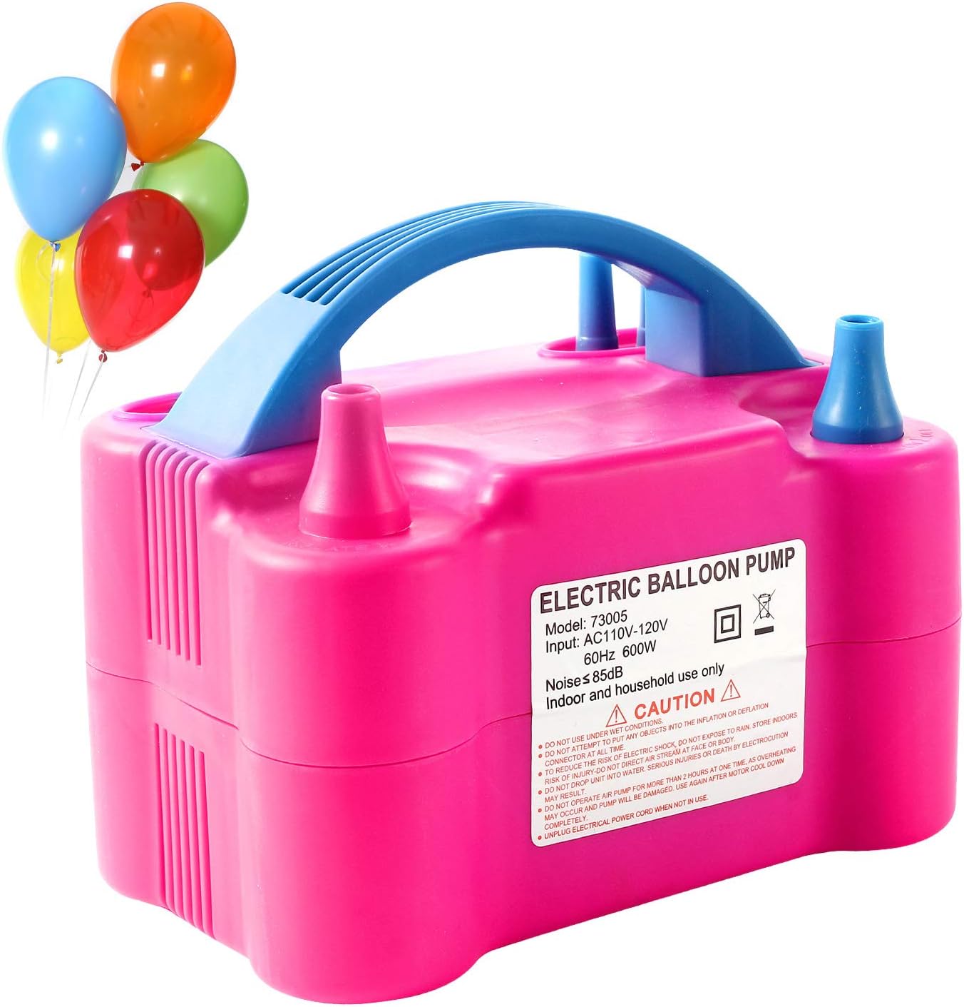 Gresus Electric Balloon Pump,110V 600W Portable Dual Nozzle Quick-Fill Balloon Inflator/Blower for Party Decoration