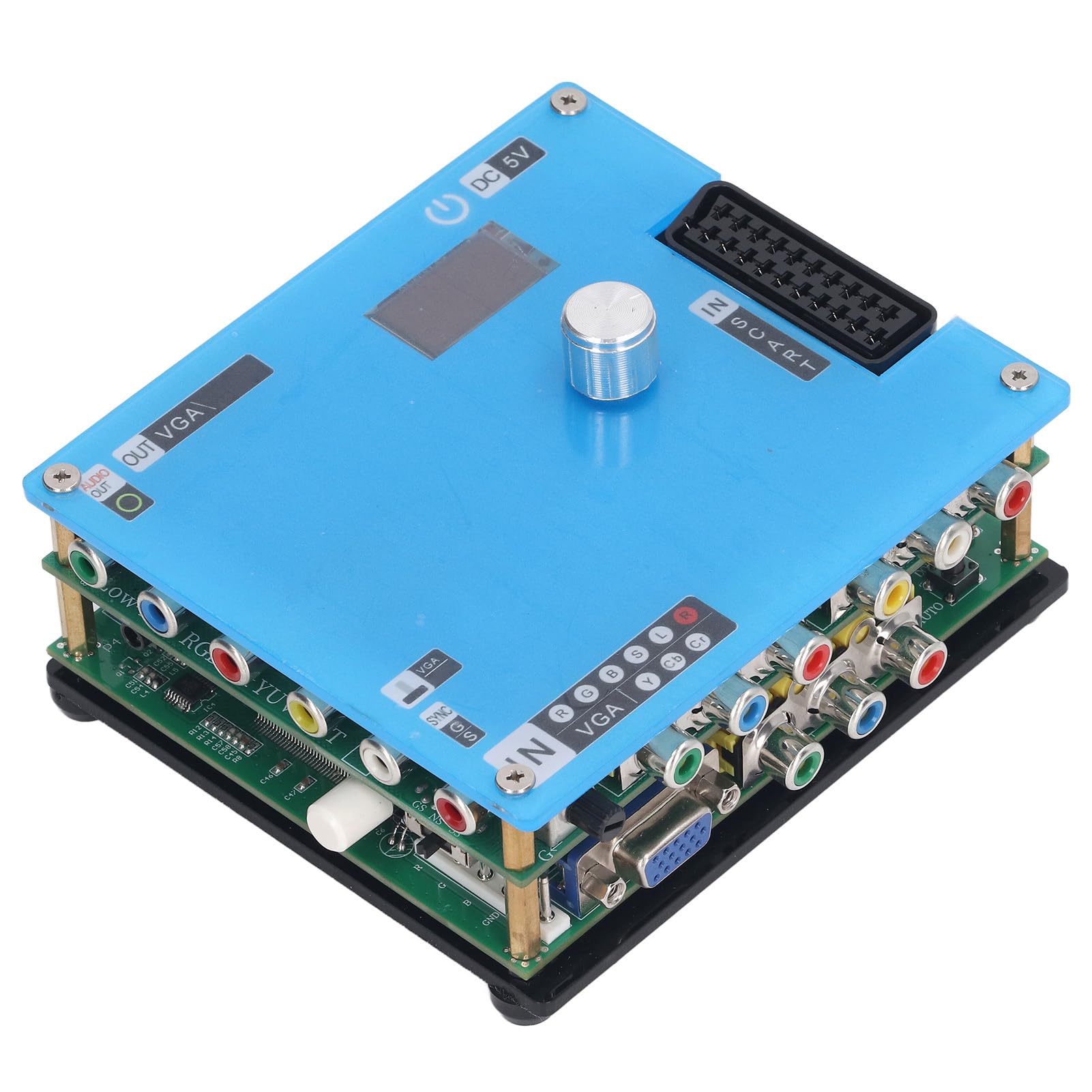 Akozon Convertidor LCD GBSC VGA Interfaz Multimedia de Alta Definición 3 Salidas Control GBS Convertidor de Videojuegos Accesorios Profesionales