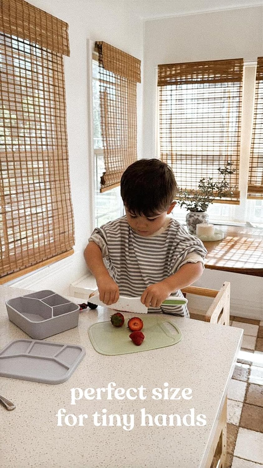 Leak Proof Square Bento Box Food-Grade Silicone Bento, BPA, Phthalate, Lead, & PVC Free - Bento Lunch Box for Daycare, Kids, & Adults - Leak Resistant Sets With Lids Snack Box Container (Periwinkle)