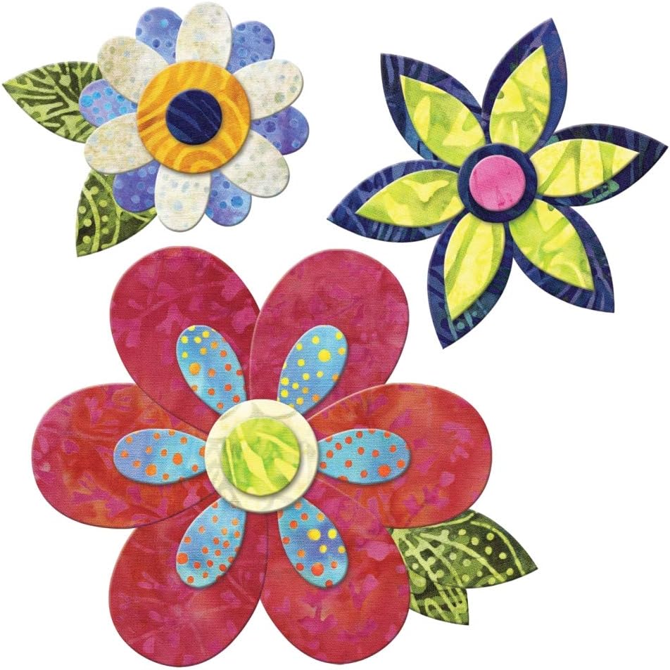 AccuQuilt GO! Crazy Petals Accurate Fabric Cutting Die with Multiple Flower Based Designs Shapes and Sizes for Quilt, Pillow, or Table Runner