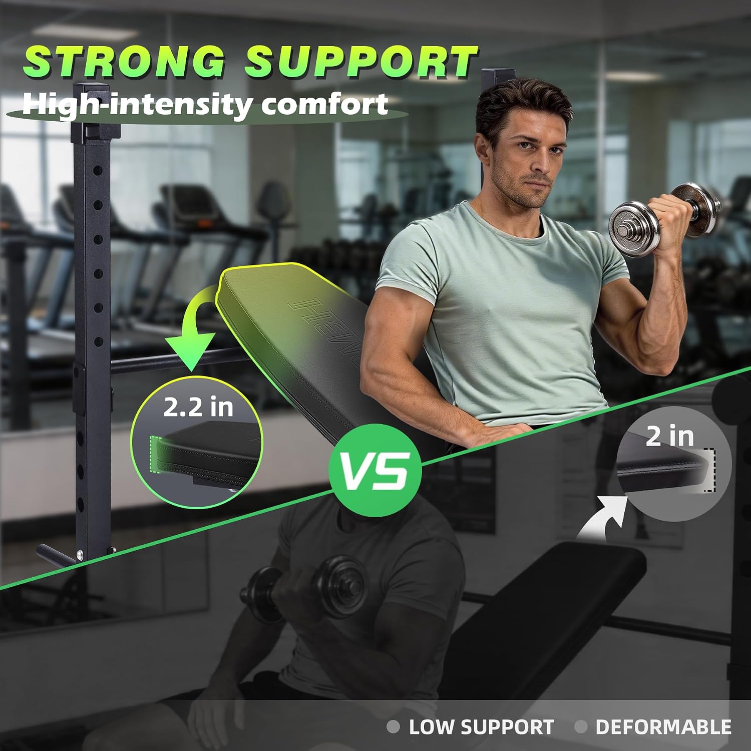 Weight Bench Set with Leg Extension/Curl, 1000LBS Folding & Adjustable Workout Bench Set with 8-Level Barbell Rack, Fasting Foldable Flat Bench Press Set for Home Gym Full Body