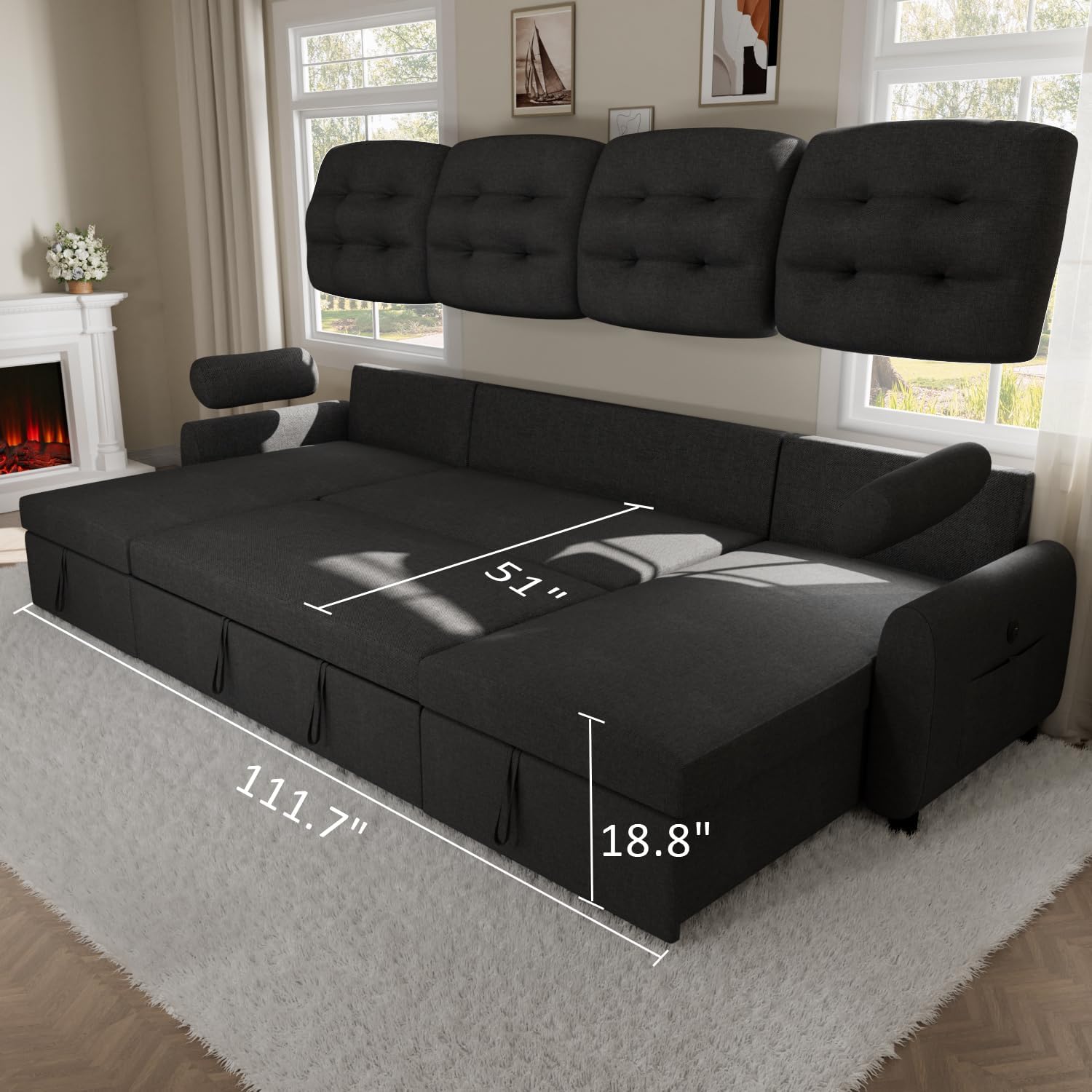 Transform Your Living Space: Ucloveria 112" Sectional Sofa Bed Review