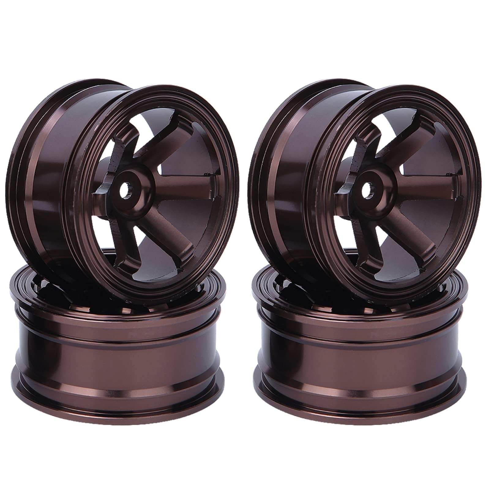 Agatige 4Pcs RC Wheel Hub, Aluminum Alloy RC 12mm / 0.5in Wheel Hex Hub for Universal 1/10 Flat Running Drift RC Car Model Accessory RC Car Upgrade Replacement Parts (Coffee) — image 1