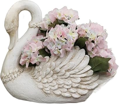 Front Porch Planters Creative Plant Containers Swan-Shaped Planters Large Patio Balcony Decorative Plant Pots Outdoor Decorative Planters Planter Boxes Outdoor Color Beige, Size B