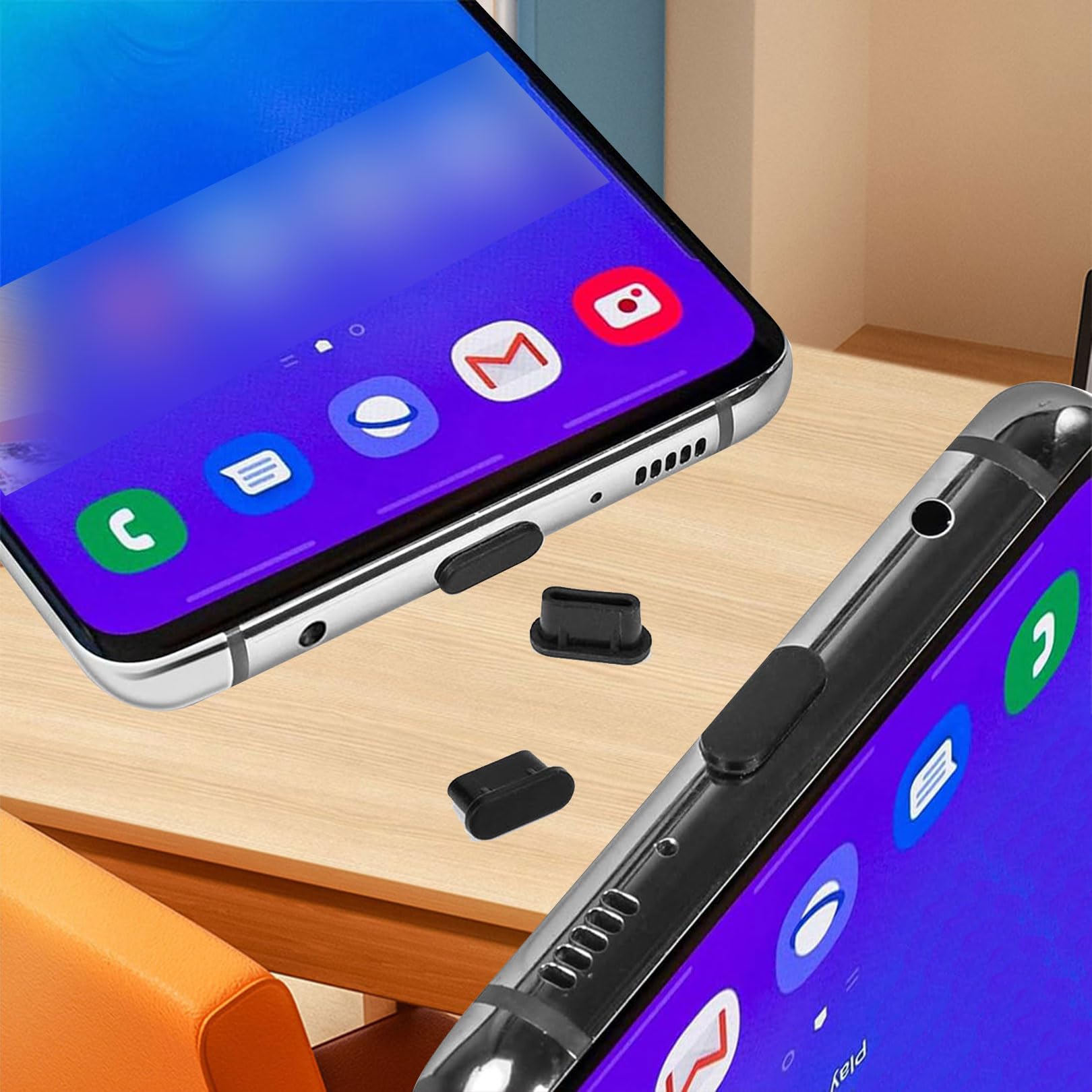 10 Tappi Antipolvere USB-C In Lega Di Alluminio E Silicone – Protezione Per Porta Di Ricarica – Compatibili Con IPhone 15/16, Samsung, Tablet – Colori Nero E Bianco - 4