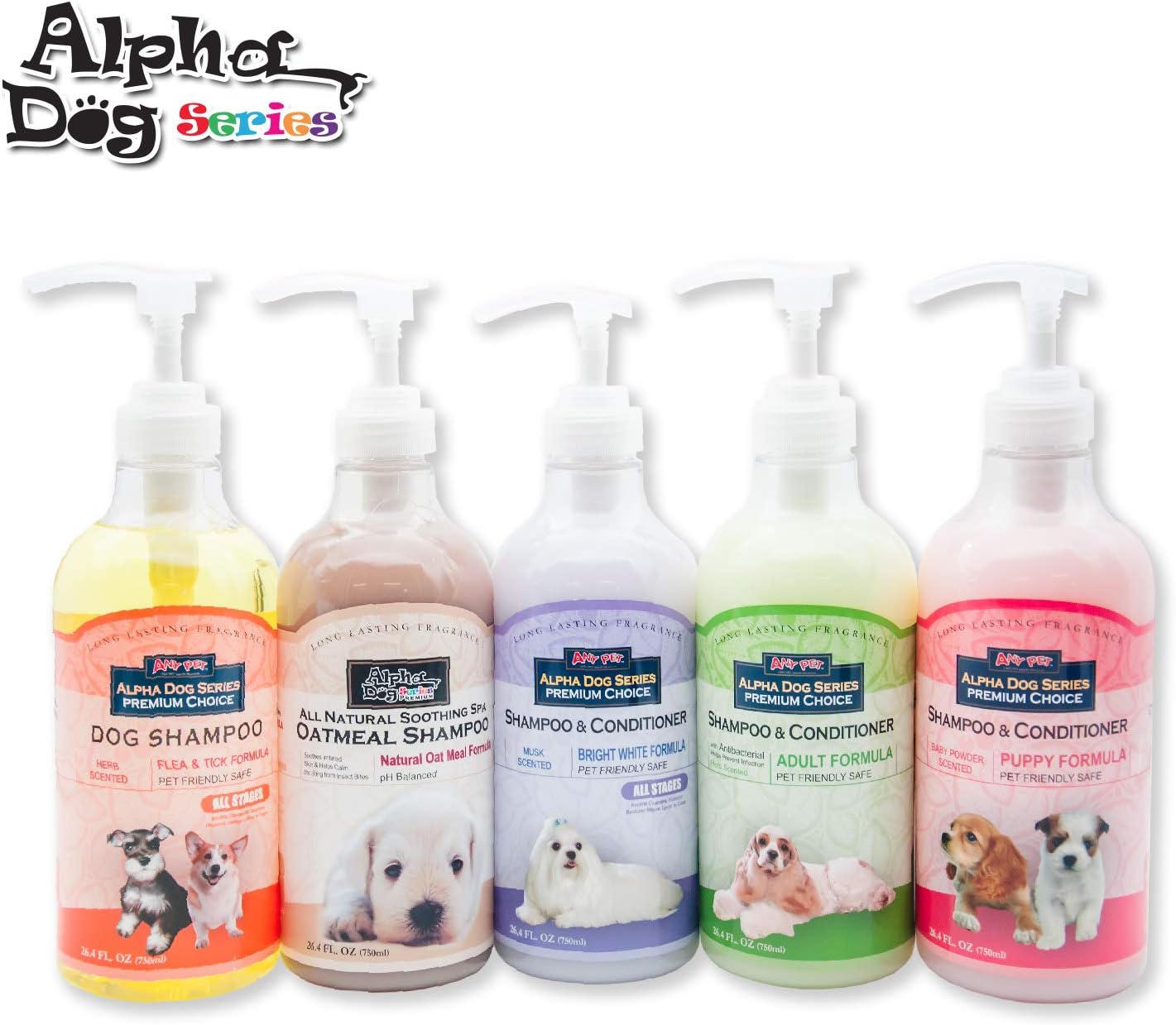 Pet Whitening Shampoos : Alpha Dog Series Bright White Grooming Natural Dog Shampoo and Conditioner with Aloe Vera, pH balanced Shampoo for Dogs, Tear-Free, Moisturizing Dog Shampoo for Sensitive Skin - 26.4 Oz
