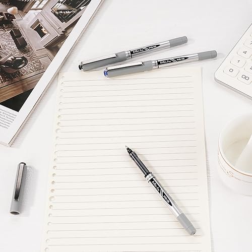 Miniatura 6 de EYEYE Paquete de 12 bolígrafos negros de punta redonda de 0.039 pulgadas, punta gruesa, secado rápido, tinta líquida, punta fina y suave para