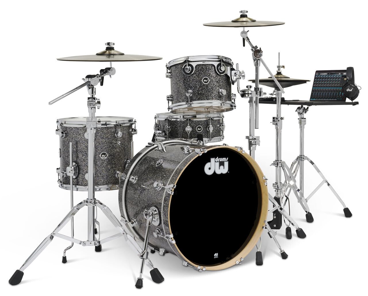 Amazon.com: DWe 4 Piece Complete Electric/Acoustic Drum Set Black