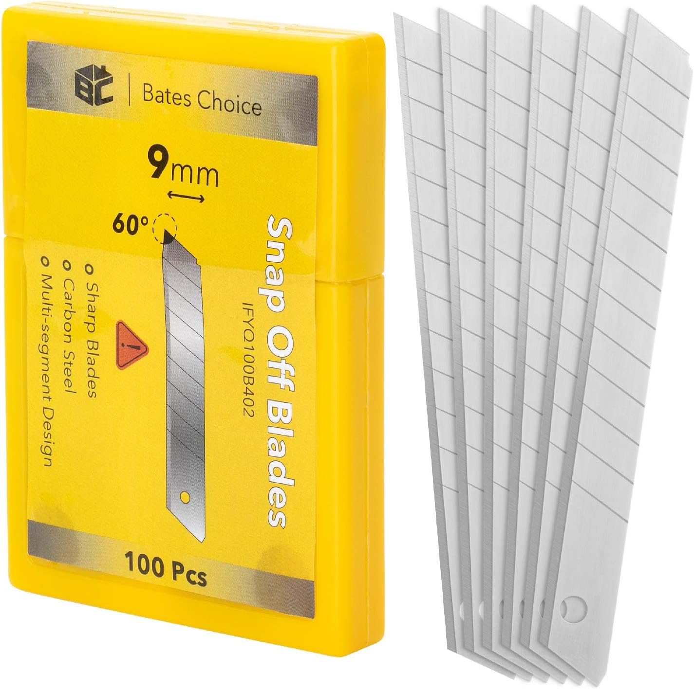 Amazon.com: Bates- Snap Off Blades, 100 pcs, 9mm, 60 Degree, Carbon ...