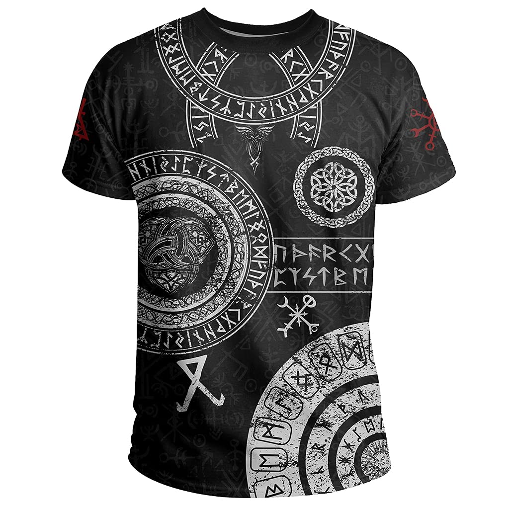 T-shirt imprimé 3D fini les hauts sans style optez pour le look Viking d'été
