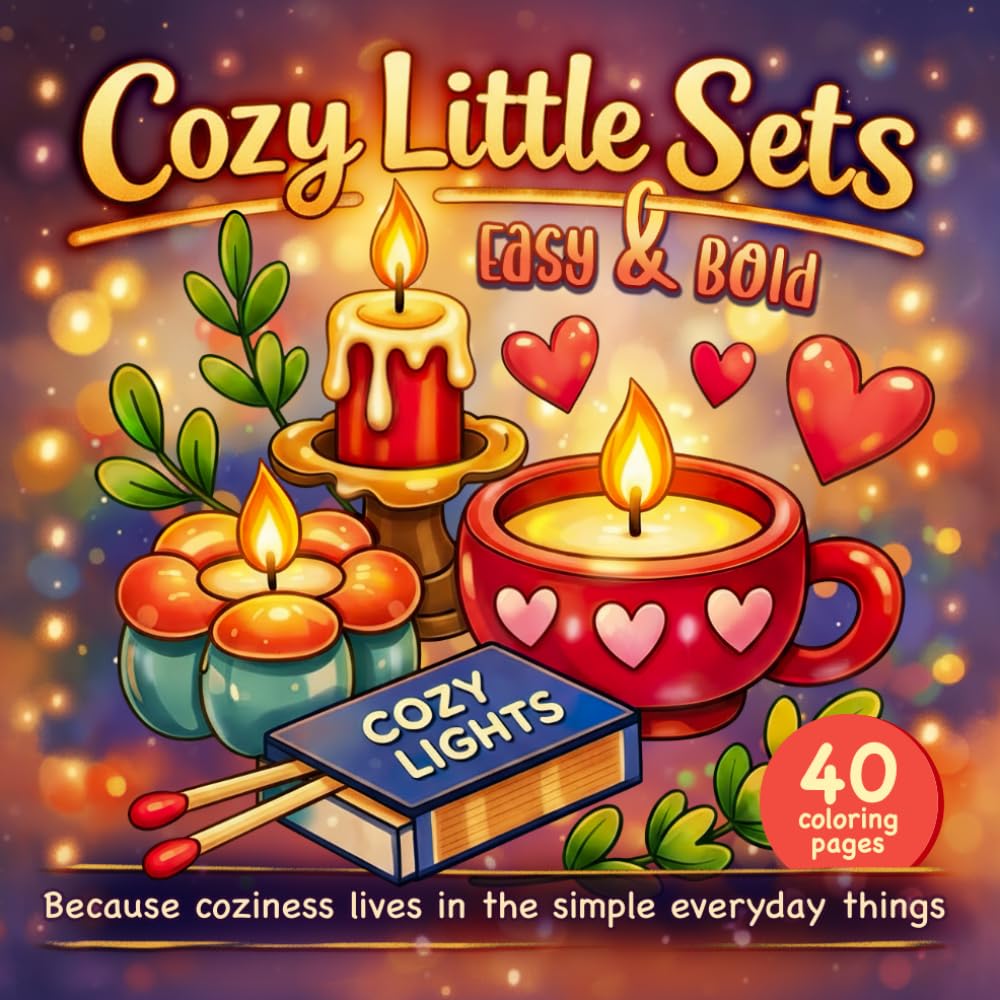 Cozy Little Sets: Themed Object Collections for Relaxing Easy & Bold Coloring