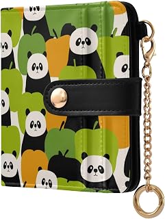 söt panda frukt frotté runyan stil damer söt vikbar plånbok fin premium PU-läder plånbok för kvinna flicka