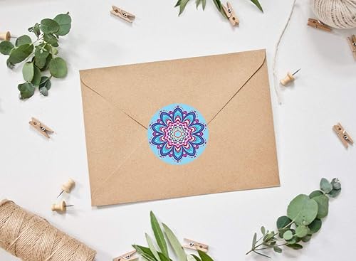 Vista 9 de PARTH IMPEX Calcomanías de mandala, sellos (paquete de 120), calcomanías redondas grandes de 2 pulgadas para pared, laptop, botellas de agua