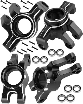 RC Upgrades Parts for 1/16 Mojave Grom 223S DSC 4X4 RTR,1/16 Mojave Grom 4X4 RTR,Front Steering Block Knuckles&Rear Hubs&C-Hubs Caster Blocks Hops Up,Replace ARA330841,Black