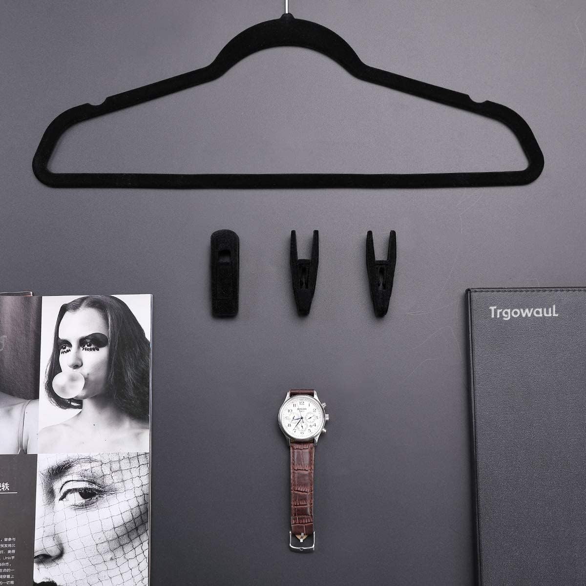 Trgowaul Velvet Hangers Clips, Pants Hangers Velvet Clips, Strong Finger Clips Perfect for Thin Velvet Hangers