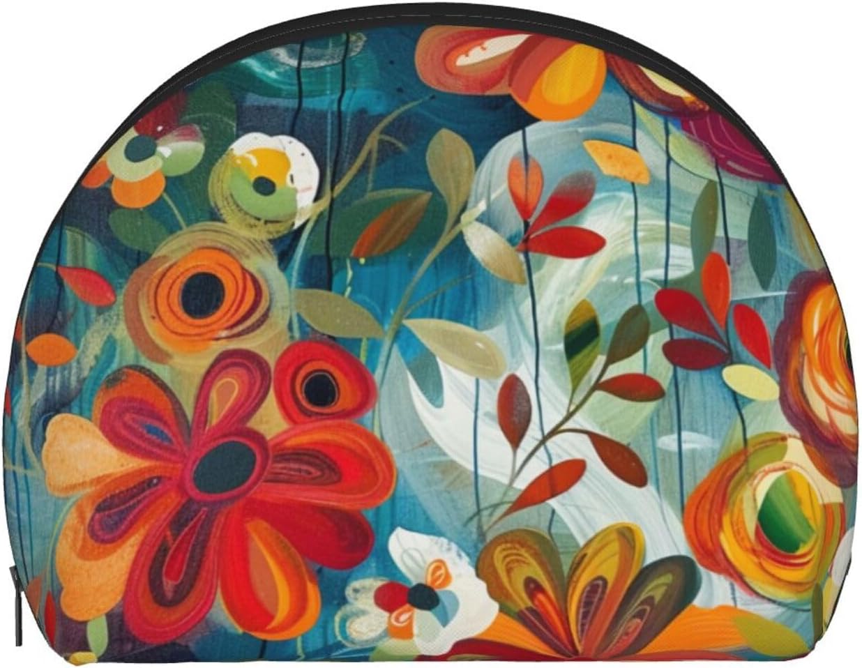 Abstract Floral Printed Coin Purse for Women Cute Small Change Wallet Mini Coin Purses Pouch with Zipper