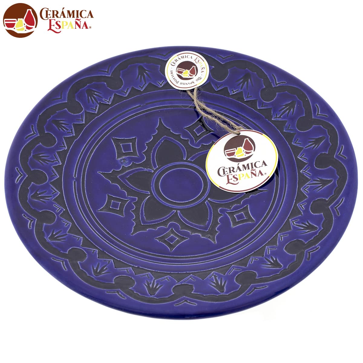 CERÁMICA ESPAÑA | Piatto decorativo da appendere a parete | Piatto da parete | Piatto da parete | Piatto in ceramica | Modello D22 | Decorazione 100% Fatto a mano | 23x23x3,5 cm