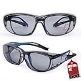 BISON LIFE PrimeX Anti-Fog Safety Glasses with Side Shields, UV Protection Adjustable Temple Wraparound Goggles