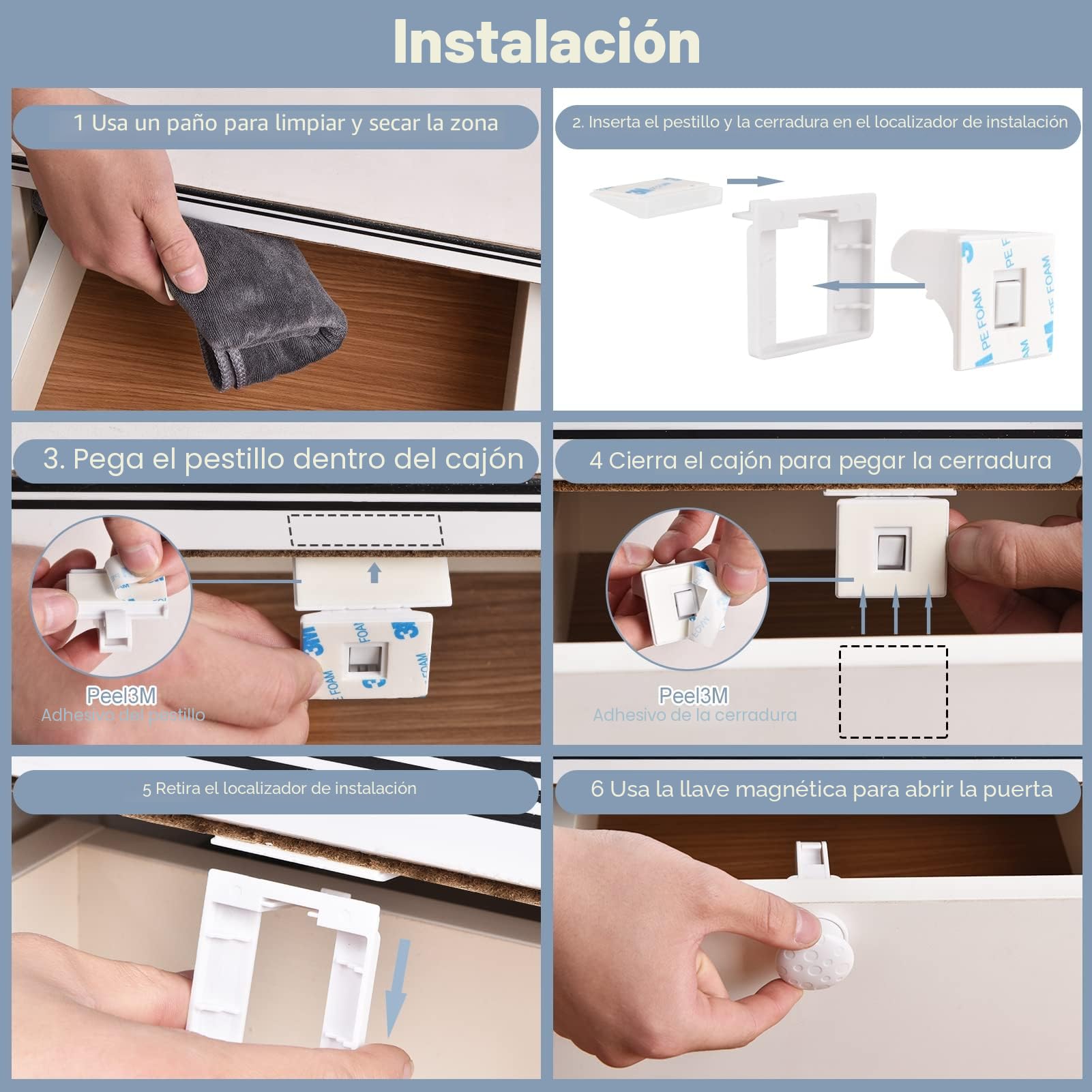 Cierre Seguridad Cajones Bebe, 12 Cerraduras 3 llaves Magnético Seguro Puertas Cajones Bebe Cerraduras Seguridad Bebes Cerraduras Magnéticas de Seguridad para Niños Bloqueo de Seguridad para Bebés
