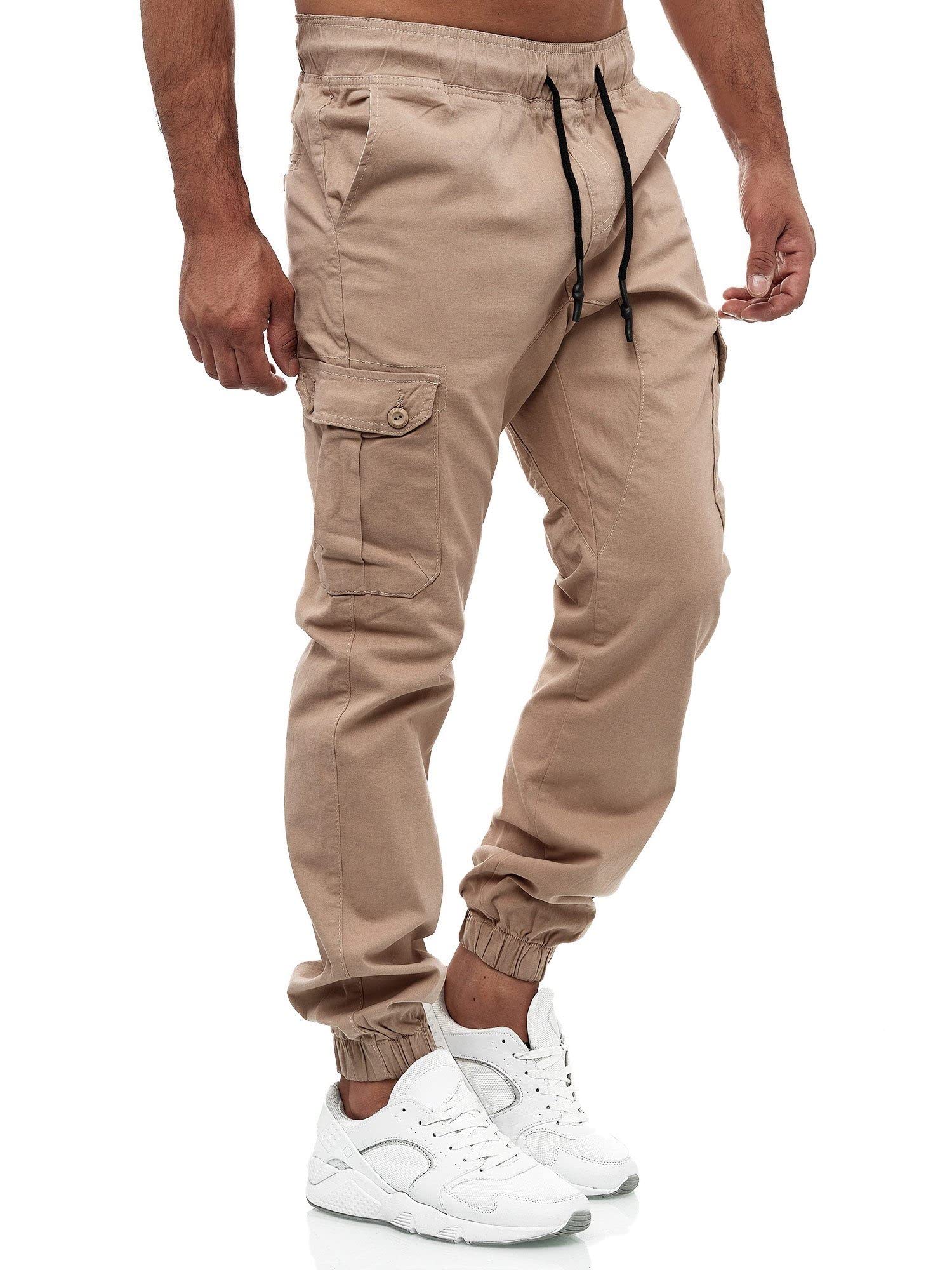 Tazzio Pantaloni cargo da uomo Jogger Chino Regular Fit Jeans 16610