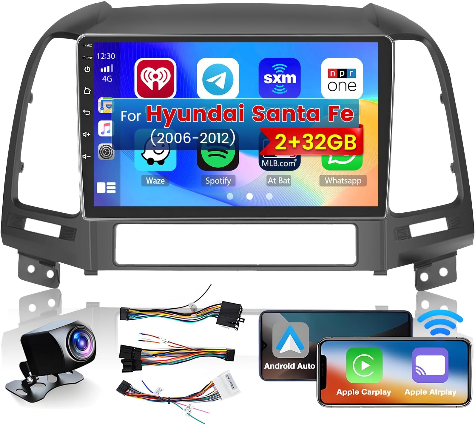 Amazon.com: Roinvou [2G+32G] Android 13 Car Stereo for Hyundai Santa Fe ...