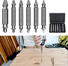 Screw Remover,6pcs Stripped Screw Remover,Damaged Screw Extractor Set Speed Steel,Easy Out Bolt Extractor Set Compatible with Drill Chuck,Portable,Powerful Functionality Rounded Bolt Remover