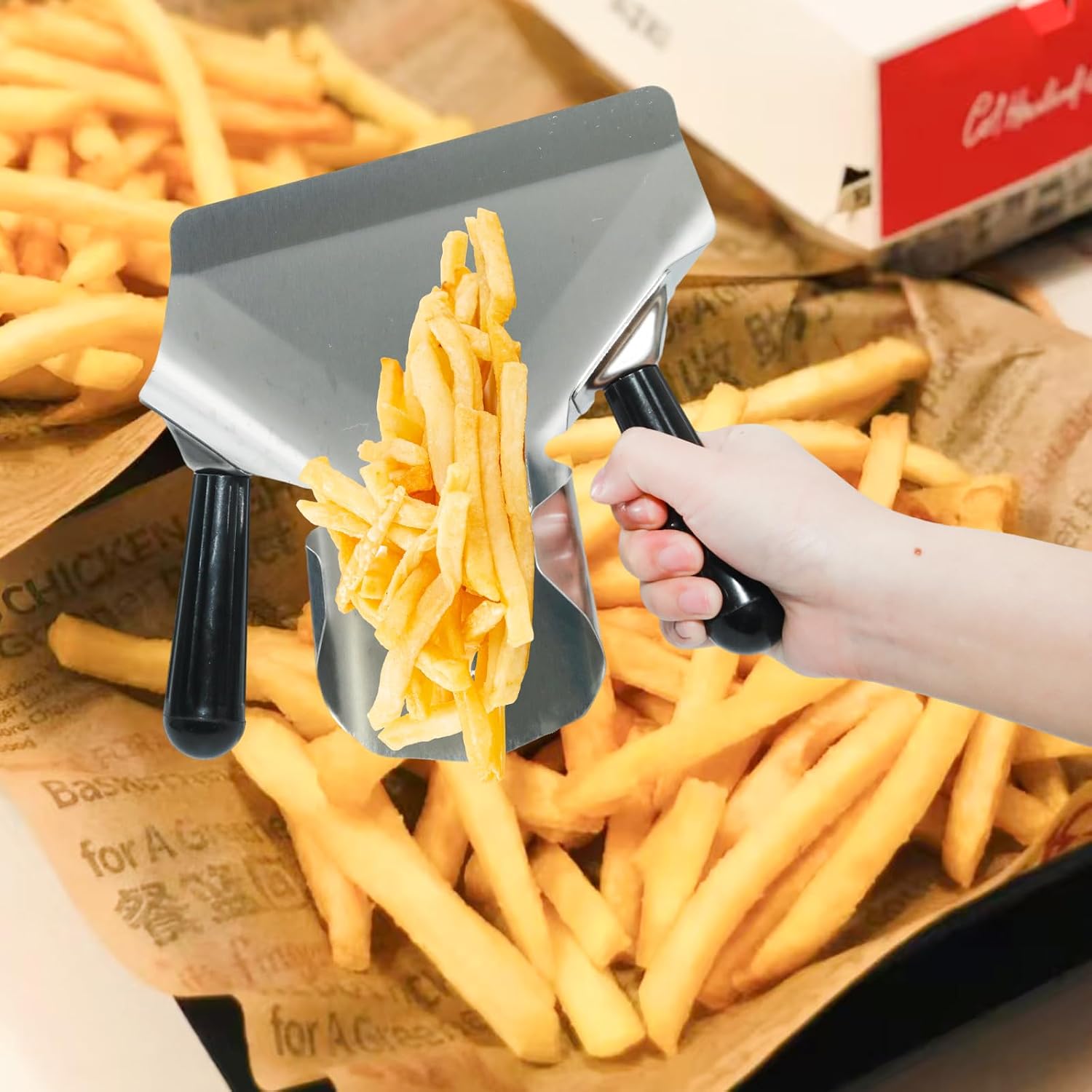 Lilaly 1 Pack Popcorn Scoop, Popcorn Machine Supplies, Scoops for Food, Popcorn Scoop for Popcorn Machine, Ice Scoop for Freezer (Dual Handle) image 5